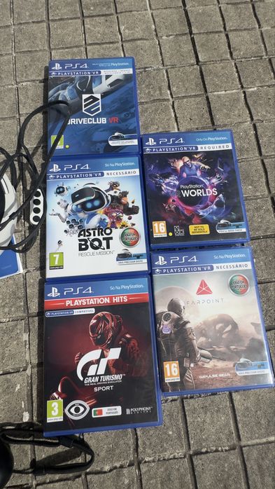 Pack PlayStation VR (PSVR) v2 + 2 Comandos PS Move + Câmara + 5 Jogos + Caixa Original
