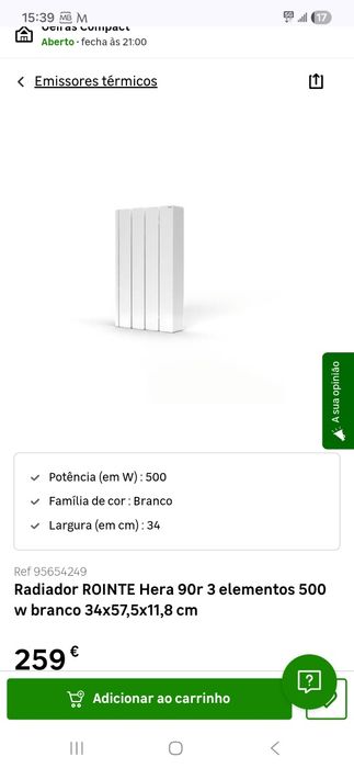 Radiador Eletric Rointe Hera com IA