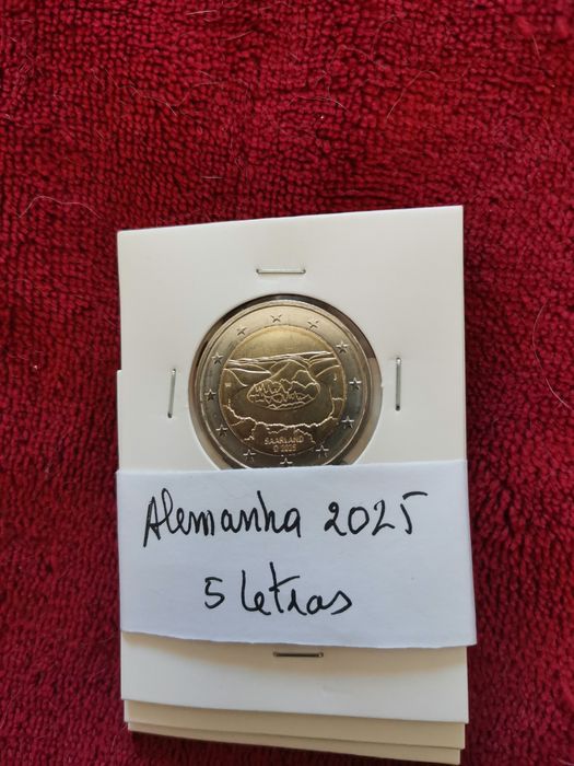 Conjunto das 5 moedas comemorativas de 2€ - Alemanha 2025