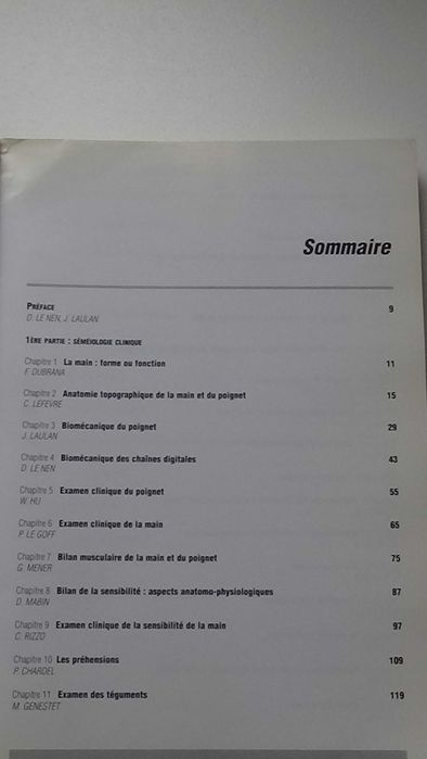 Séméiologie de la Main et du Poignet