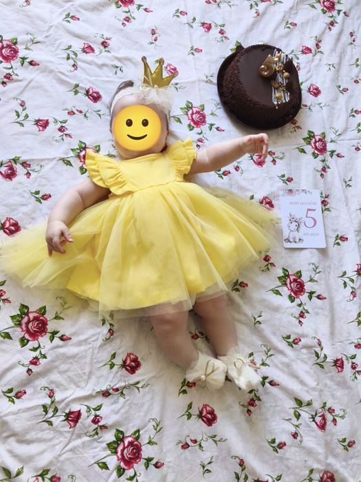 Плаття. святковий наряд для фотосесії + пов'язка і пінетки  нарядна сукня. красива сукня 68 розмір. до 8.5 кг.