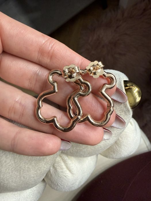 Tous kolczyki duze misie kolor rose gold