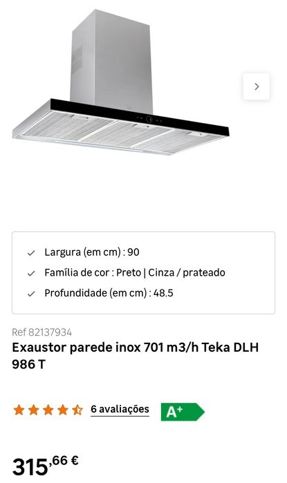 Exaustor Teka 90cm