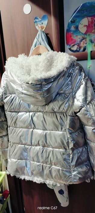 Kurtka zimową srebrna