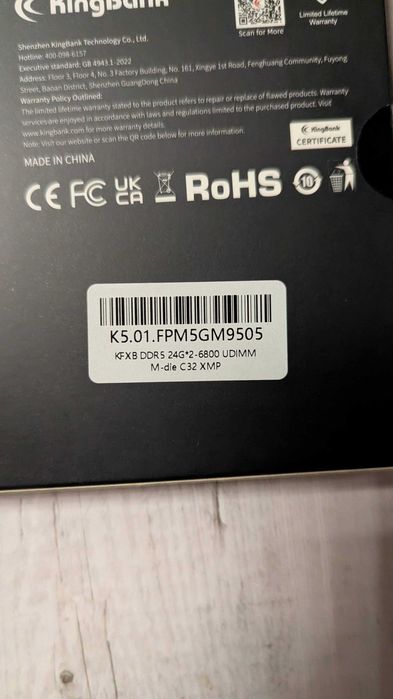 2x24GB KingBank DDR5 6800MHz EXPO/XMP