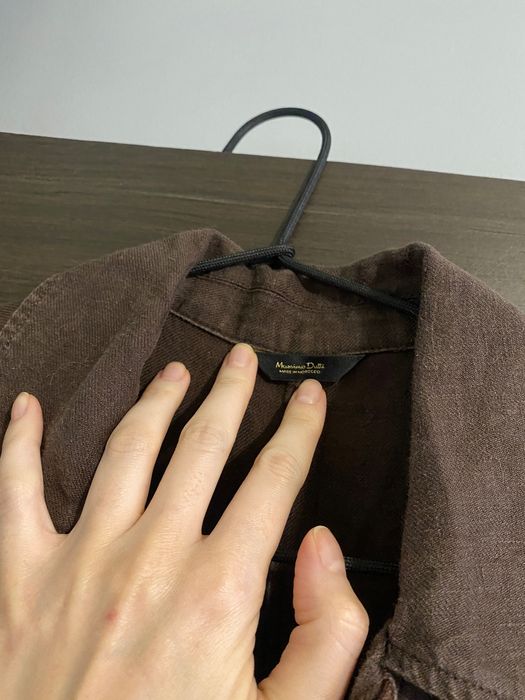 Шоколадний лляний комбінезон Massimo Dutti коричневий комбез массімо