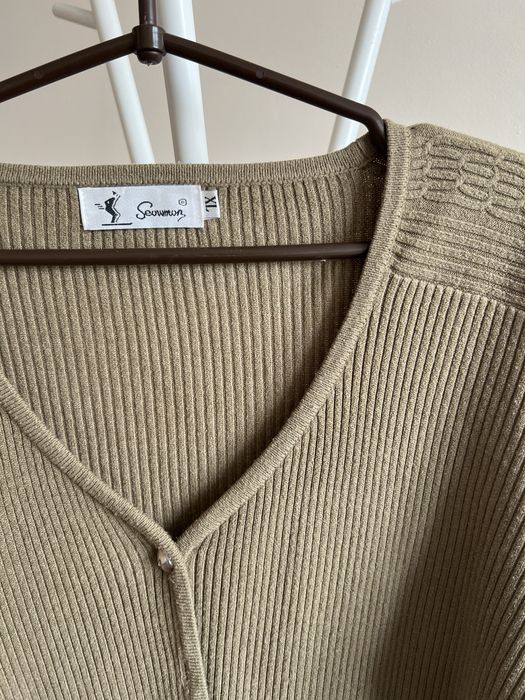 Oliwkowy kardigan XL