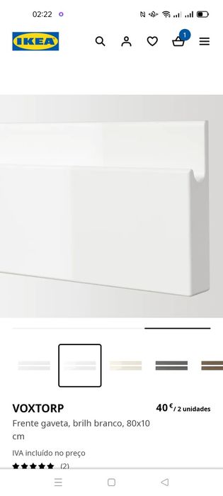 Portas e Frente Gav.Alto brilho/mate, Voxtorp, IKEA. Excelente ocasião
