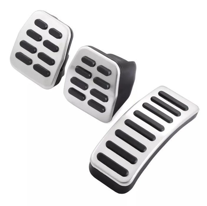 Conjunto Capas Pedais Alumínio Volkswagen Seat Audi - 3 peças