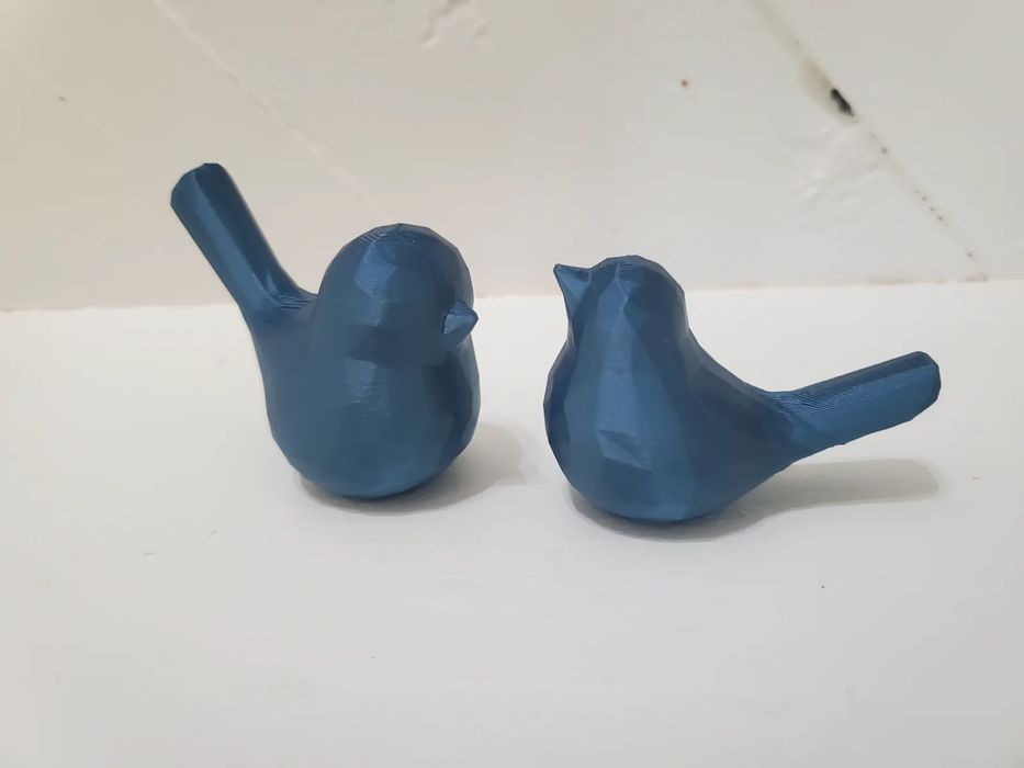 Two Small Low-Poly Birds