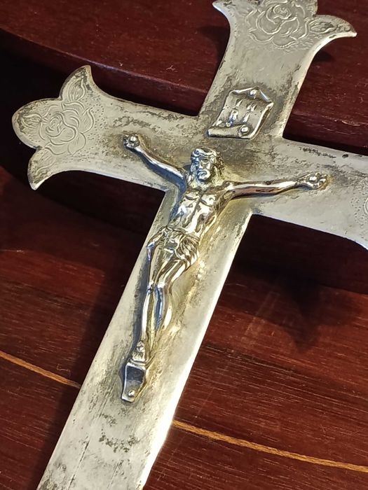 Crucifixo Cristo Prata Portuguesa Contrastada 833 17,3 cm 67 gr
