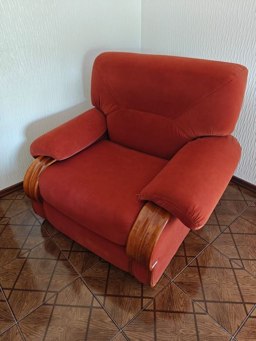 Conjunto de 3 sofás cor tijolo