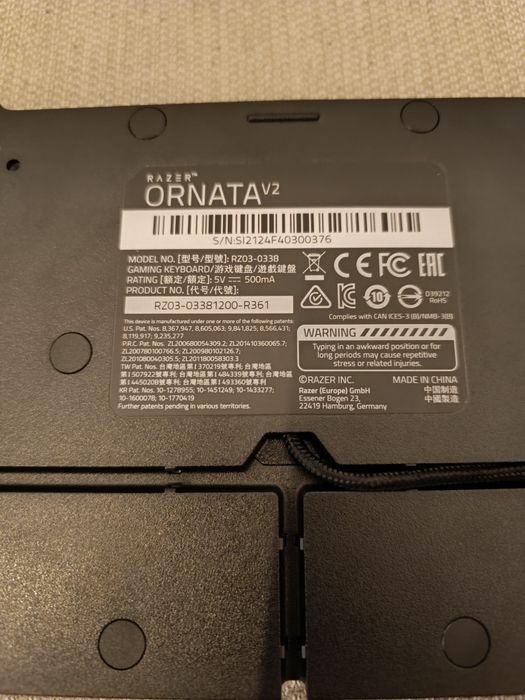 Teclado Razer Ornata v2 e Rato Razer Deathadder Essential