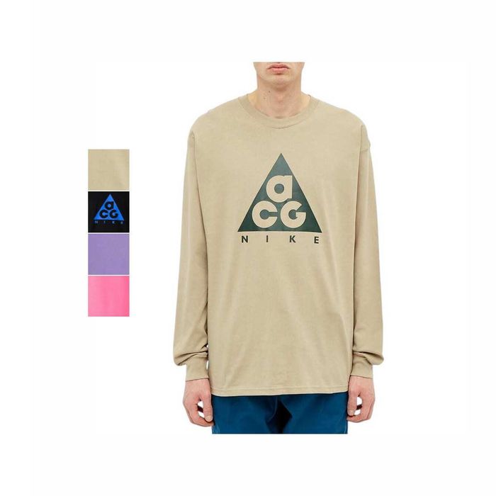 Лонгслів Nike ACG Long Sleeve Logo Tee Beige \ Black - Blue Logo \ Light Purple \ Pink