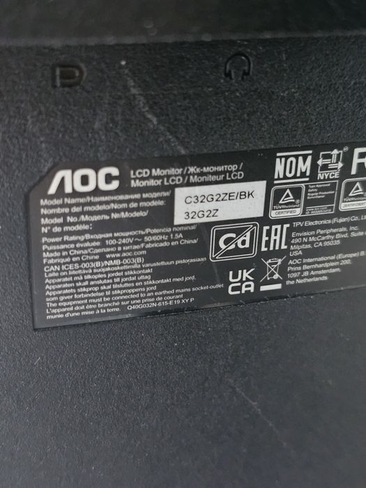 Monitor gaming AOC 32" curvo C32G2ZE/BK