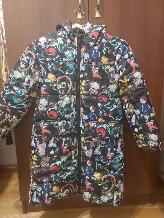 Зимова довга курточка, пальто аніме