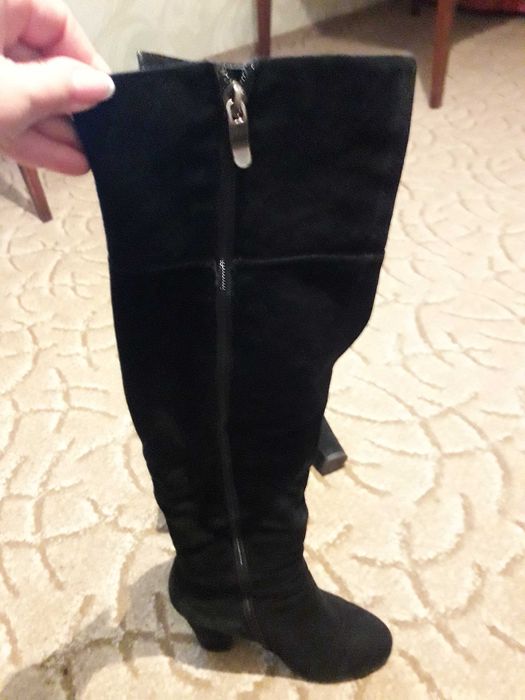 Сапоги ботфорти жіночі замшеві зима 35 р