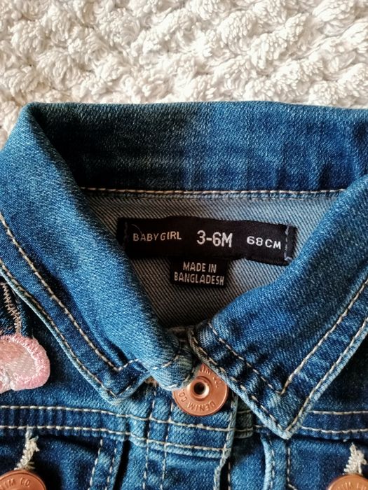 Стильна дитяча джинсова курточка Zara 3-6 міс, джинсовка.