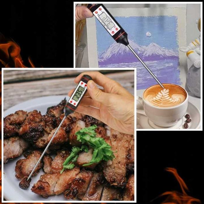 TERMOMETR szpilkowy LCD SONDA KUCHENNY mięsa wina nowy zapakowany kiel