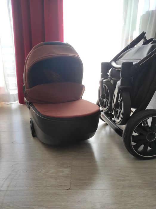 Wózek anex sport 2w1 czarny brązowy gondola spacerówka