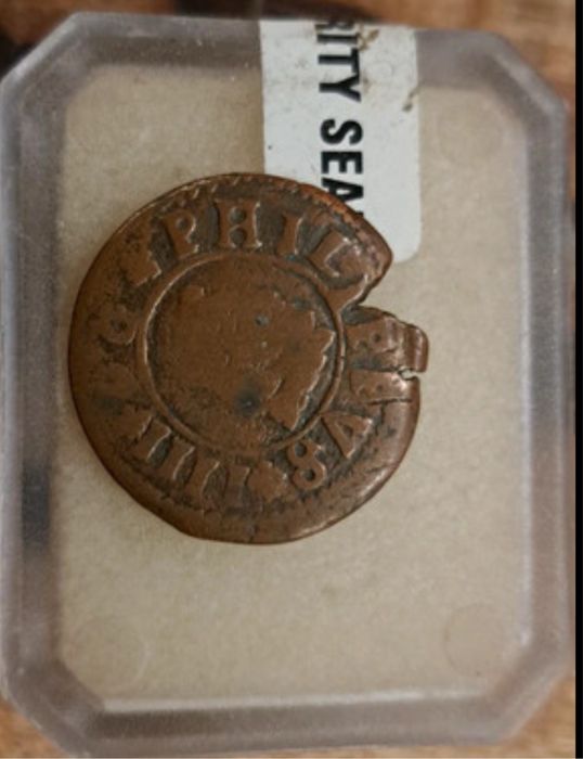 16 Maravedis Philip IV Hiszpania 1663 rok stara moneta