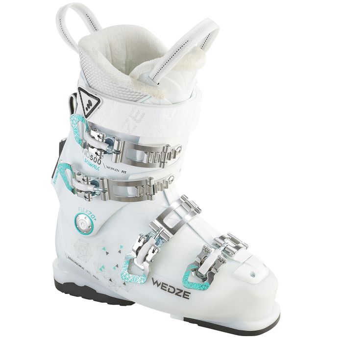 BOTAS DE SKI DE PISTA MULHER WID 500 BRANCO