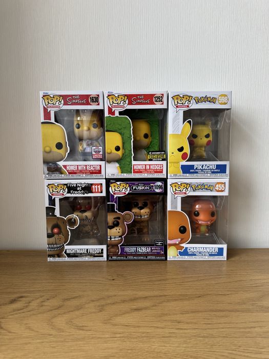 Funko Pop Pikachu Charmander Pockemon Homer Freddy Fazber