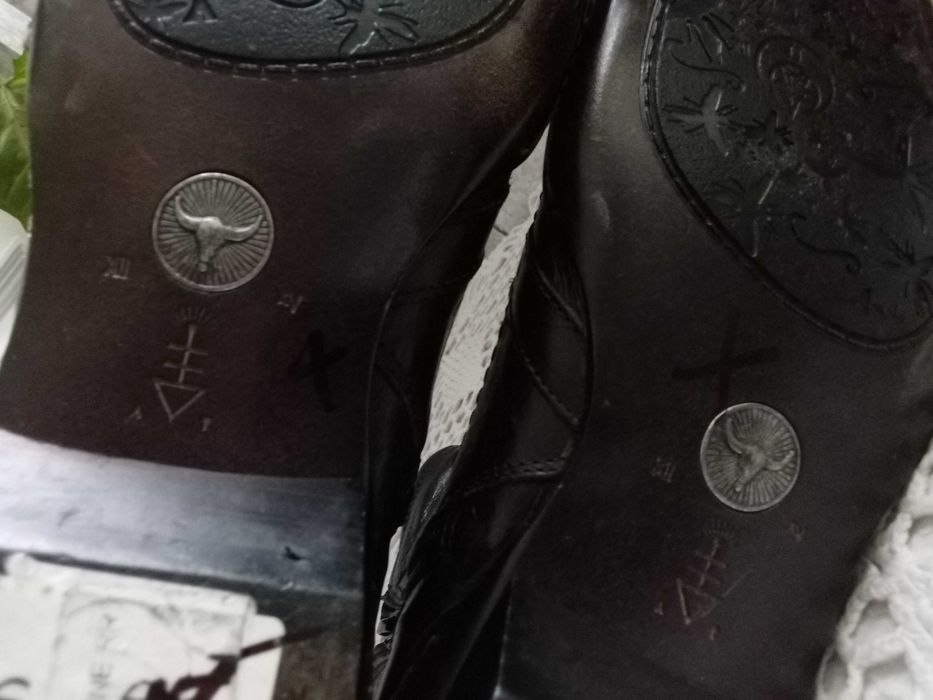 Portugalskie kowbojki męskie sztyblety 42 skórzane buty