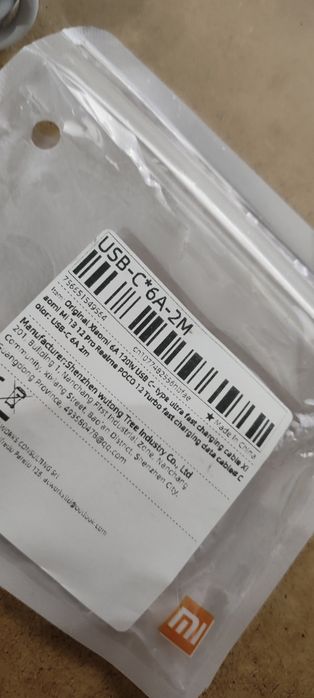 Szybki kabel do Xiaomi, USB - USB c 2m.