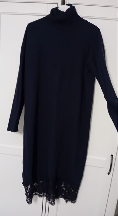 Vero moda sukienka zimowa granatowa