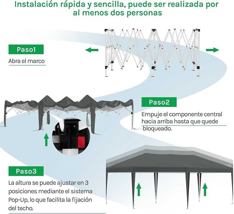 Tendas 6x3 dobráveis +6 laterais e pesos. Feiras, campismo, garagem.