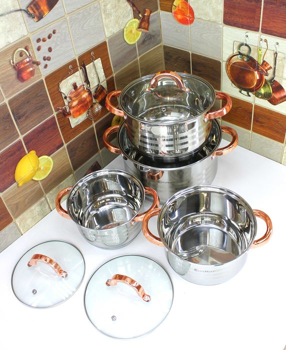 Komplet garnków Elitehoff E-4611 4 szt. stal nierdzewna 6L