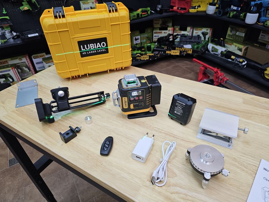 Лазерный уровень нивелир Lubiao T10 4D 2Акб по 3600mAh +Гарантия 12мес