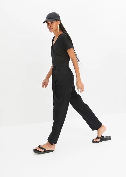 B.P.C czarny kombinezon bawełniany krótki rękaw 36/38.