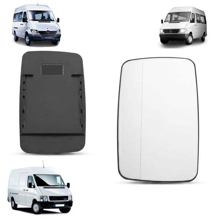 Wkład Lusterka Lewy Mercedes Sprinter 208 416 CDI 1995-2006 Volkswagen LT LT28 LT32 LT35 LT46 1996-2006 Szkło bez Grzania Mocowanie Prostokątne