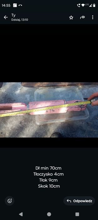 Tłok hydrauliczny 90x40 skok 100mm 2- STR