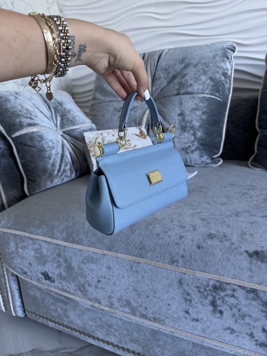 Голубая маленькая сумка люкс бренд