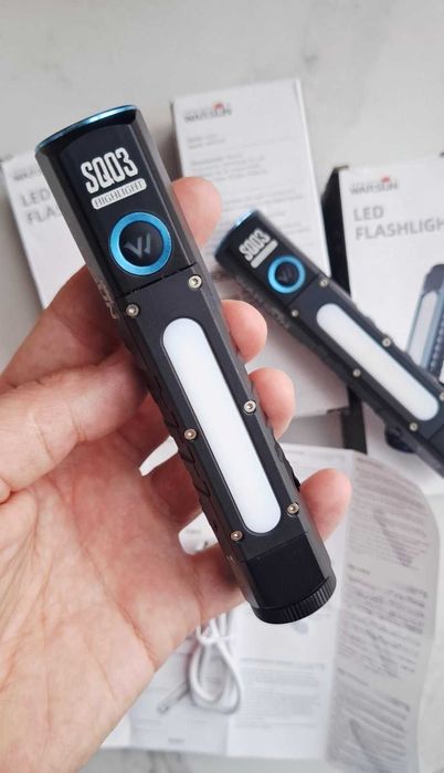 Ліхтар алюмінієвий WARSUN SQ03  1200лм USBC 18650, 3000мА, боковий LED