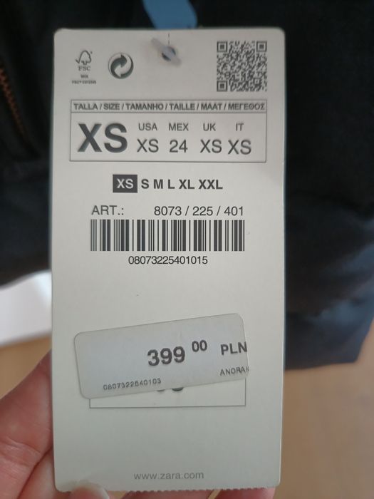 ZARA Kurtka zimowa XS NOWA z metką