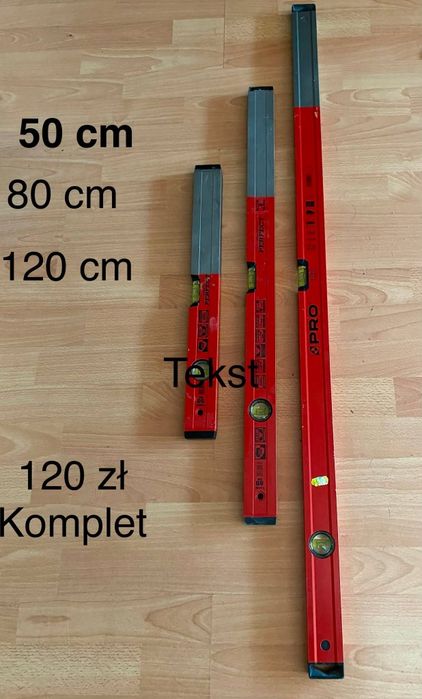 Sprzedam zestaw/komplet poziomic PRO (50 cm, 80 cm, 120 cm)