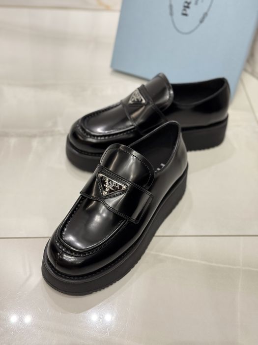 Mokasyny Prada black leather