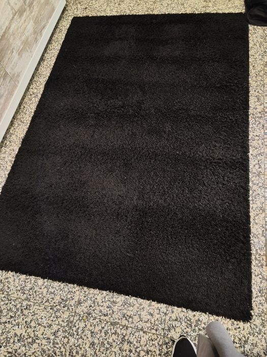 Carpete preta peluda 135*195cm