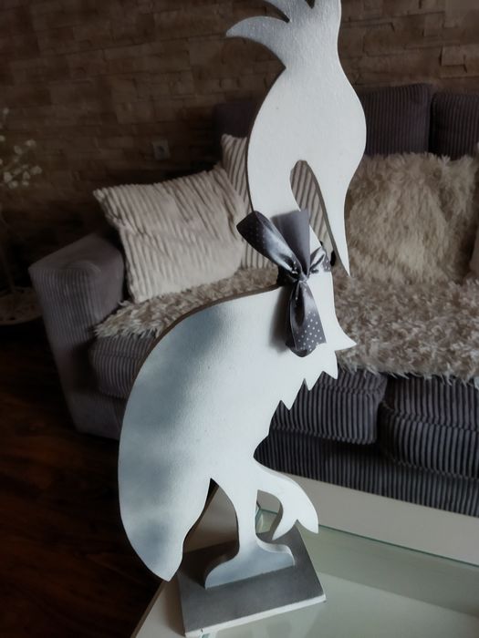 Drewniany ptak malowany 57 cm