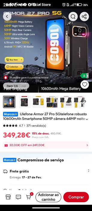 Ulefone 27t pro Resistencia Militar