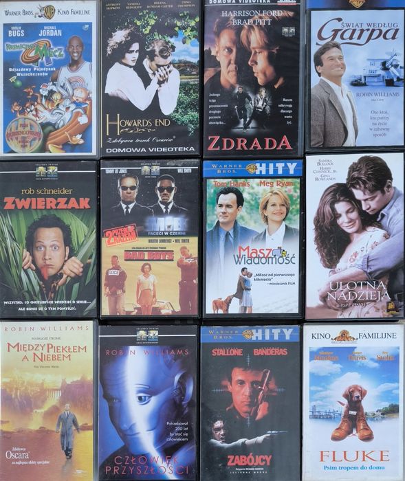 Zestaw filmów kaset VHS + magnetowid