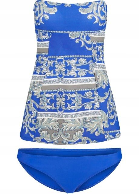 B.P.C tankini wzorzyste modne chabrowe r.50