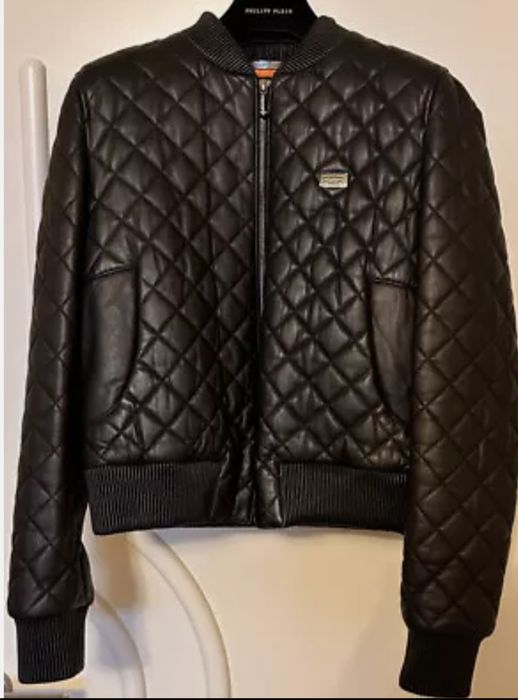 Куртка кожа кожаная бомбер philipp plein оригинал