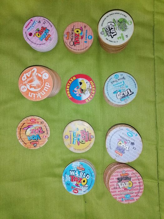 Porta Tazos e Tazos (várias coleções)