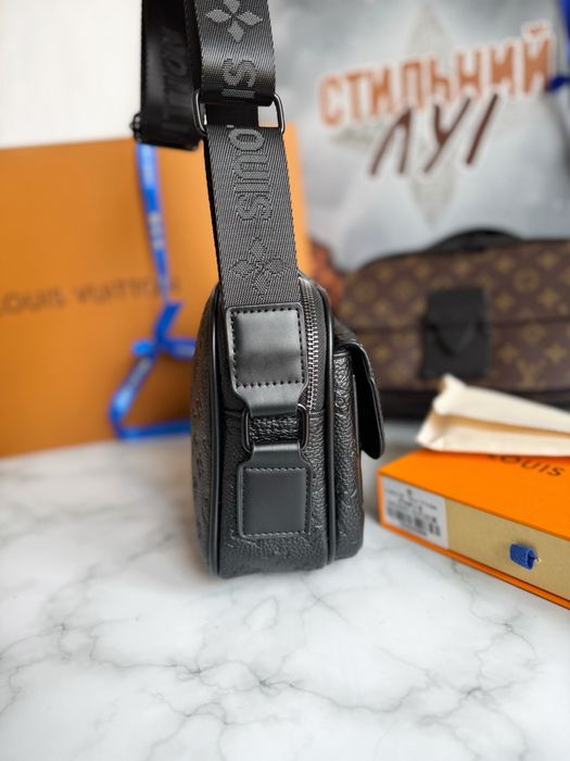 Сумка чоловіча жіноча Louis Vuitton S Lock messenger чорна коричнева