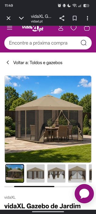 Toldo/Gazebo de Jardim Bege, 300x300